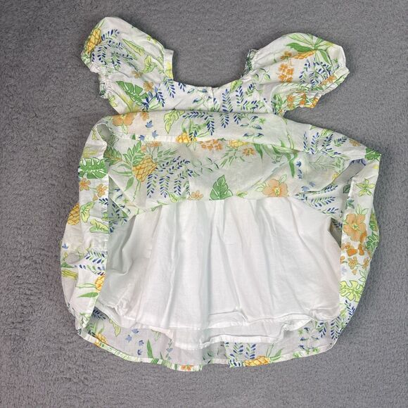 Janie & Jack Summer Pineapple Puff Sleeve Dress Size 2T Girls - Picture 7 of 8
